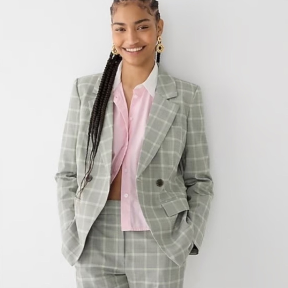 J. Crew Devon Italian stretch Wool by Tollegano Blazer in Plaid